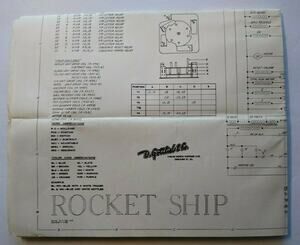 Rocket Ship 1958 Pinball Machine Game Repair Schematic Wiring Diagram Original